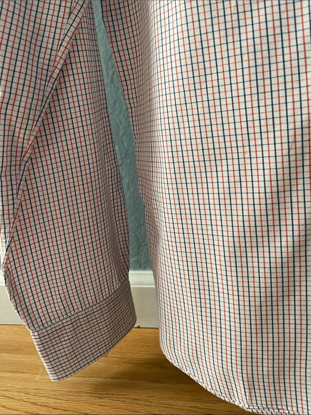 J. Crew Men's Pink and Blue Micro-Check Dress Shirt